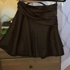 Black satin mini skirt